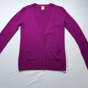 J.Crew Celeste 100% Cashmere Cardigan Sweater Magenta Pink XS